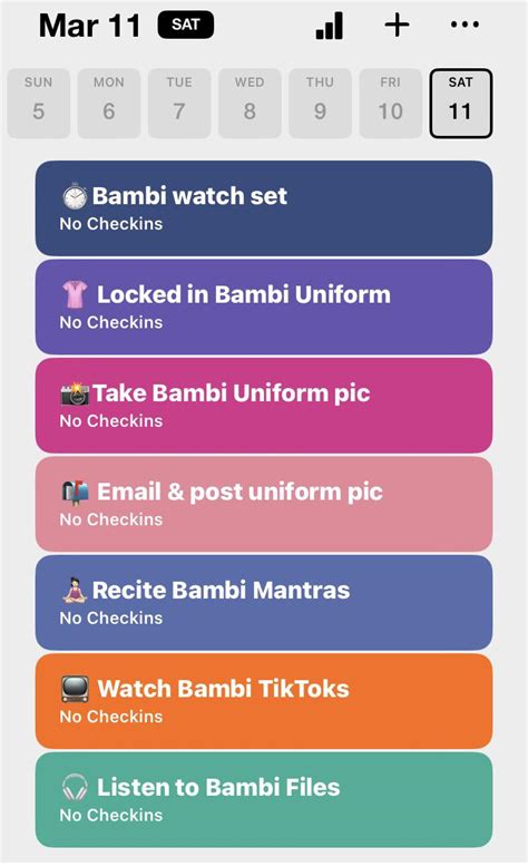 Daily Bambi Sleep List .
